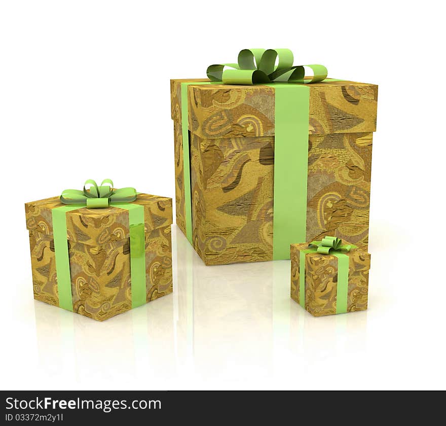 Beautiful gift boxes on a white background