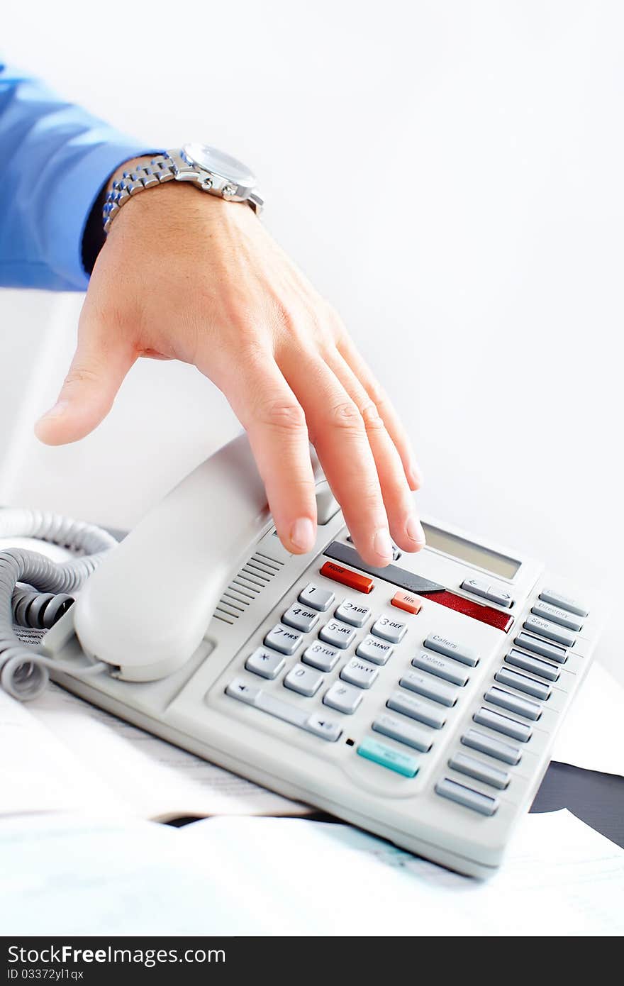 Businessman with telephone