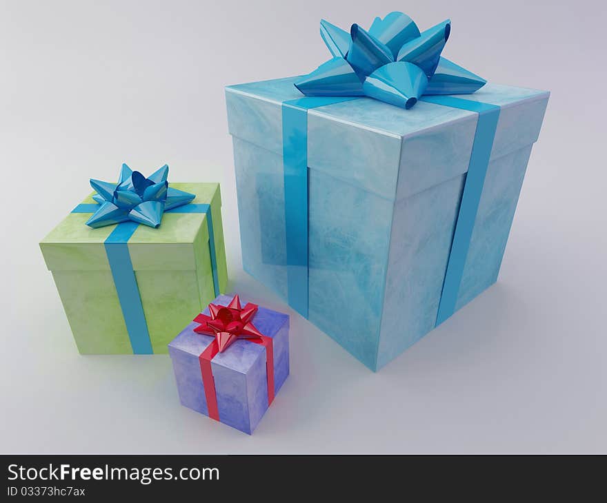 Beautiful gift boxes on a white background