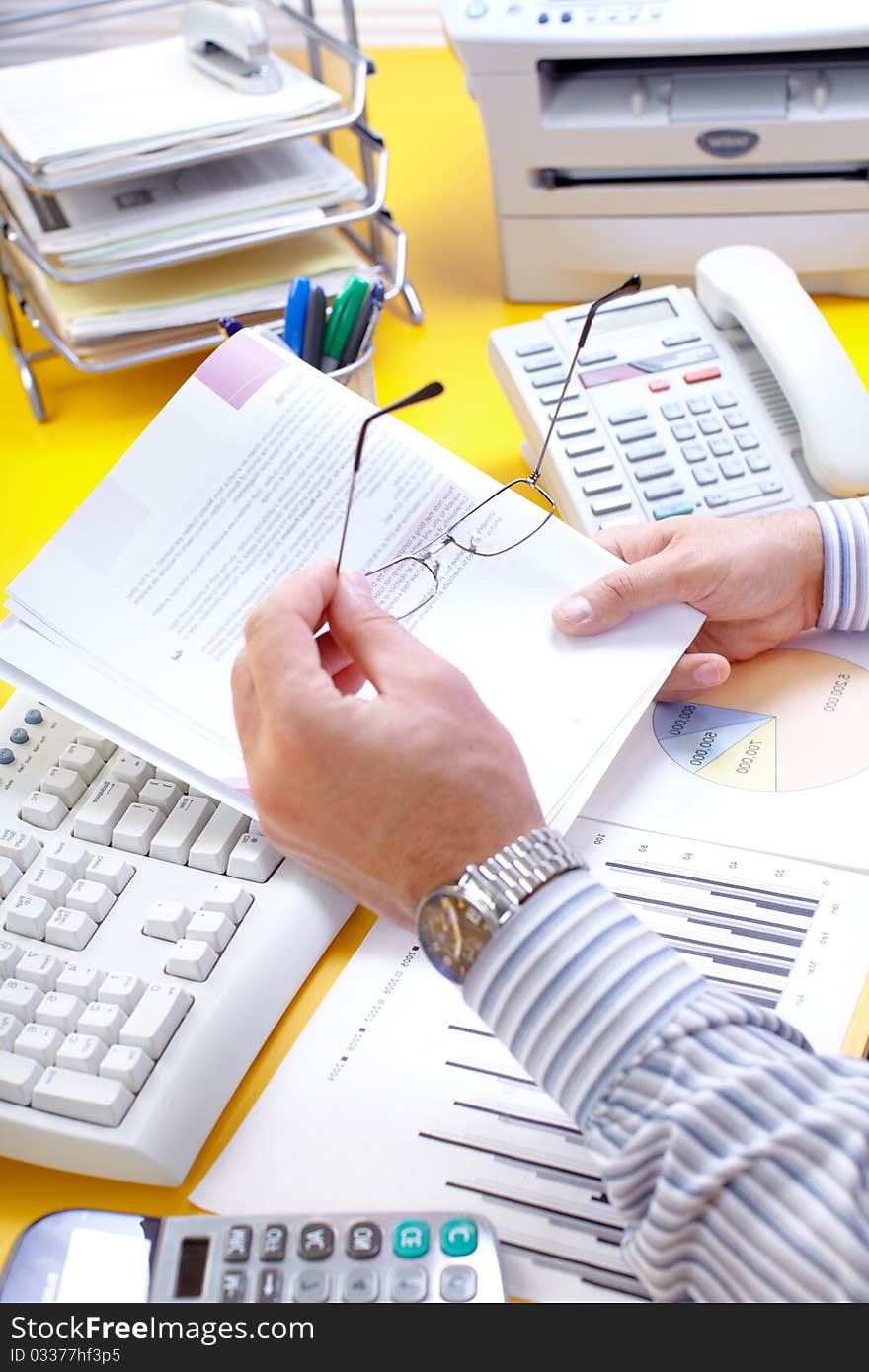 Businessman working in the office