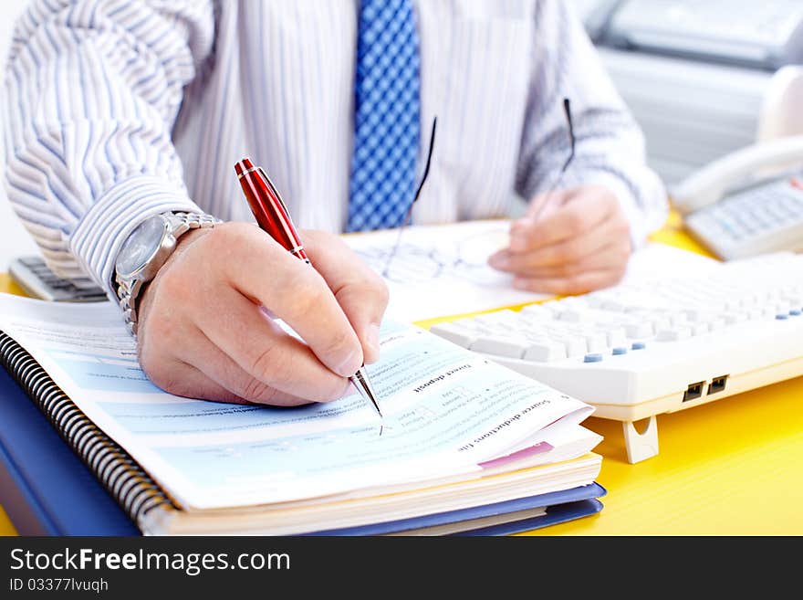 Businessman working in the office