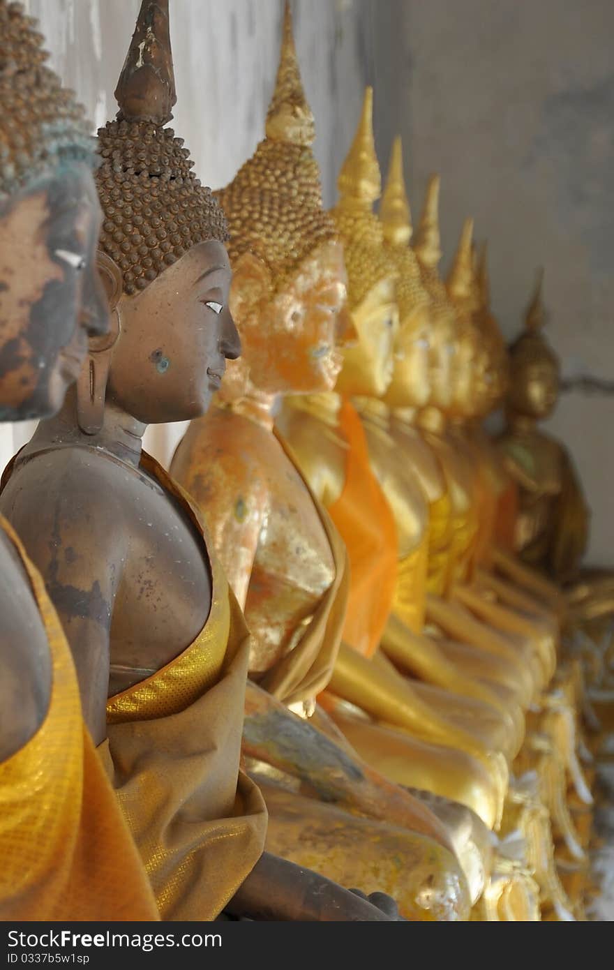 A close up shot of Buddha's face. A close up shot of Buddha's face.