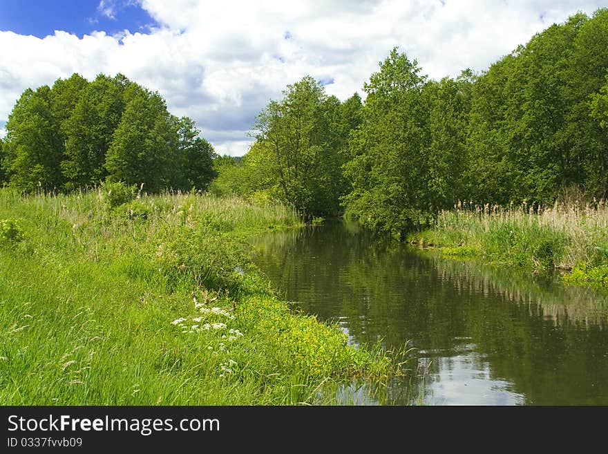 Landscape with river in north germany. Landscape with river in north germany