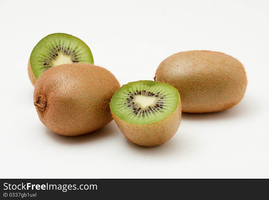 Kiwi fruits isolated on white background