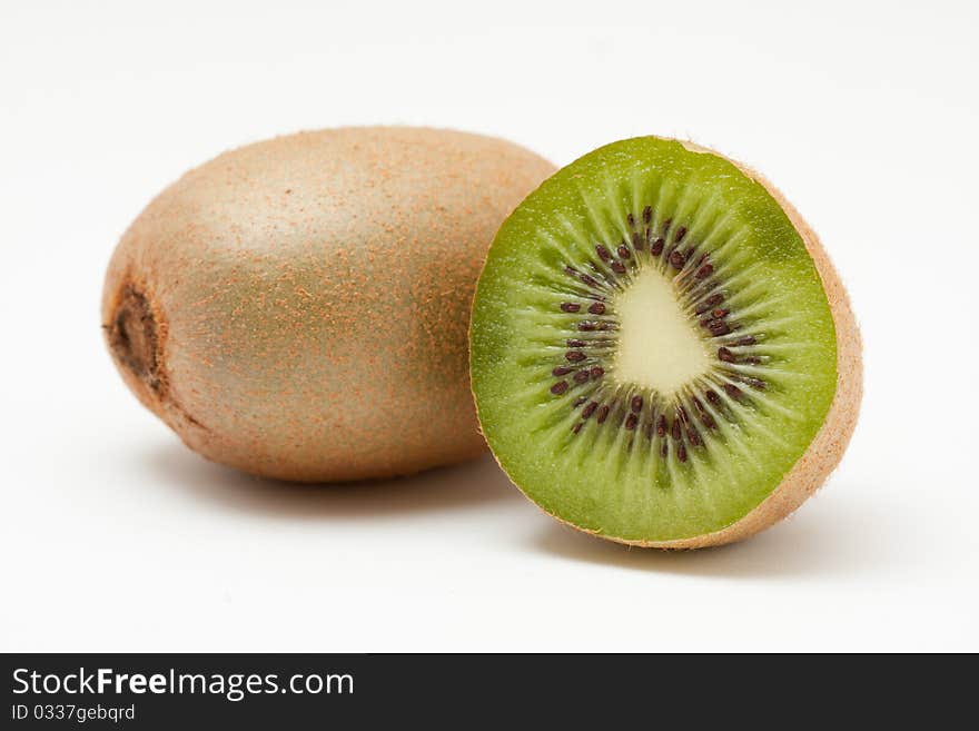 Kiwi fruits isolated on white background