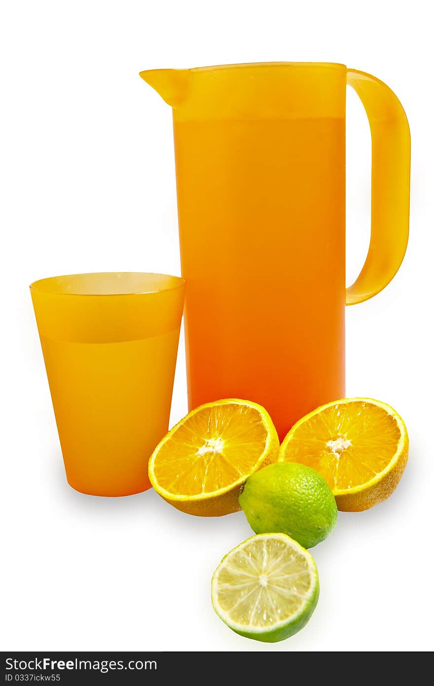 Pitcher And Glass With Citrus