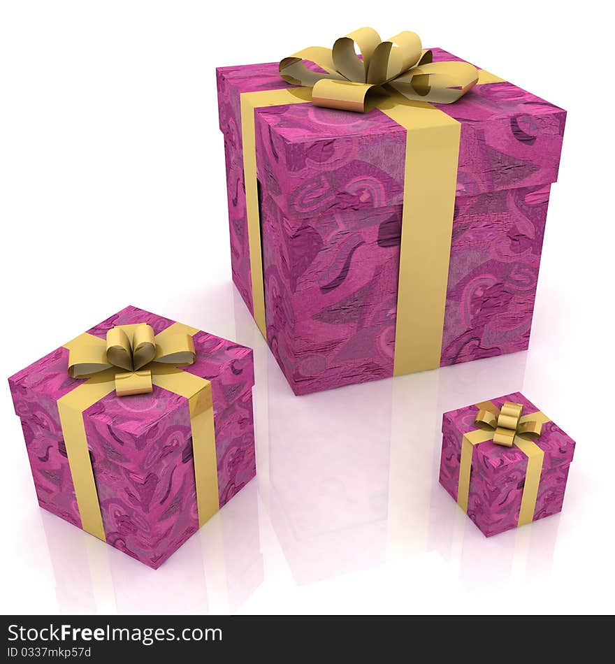 Beautiful gift boxes on a white background