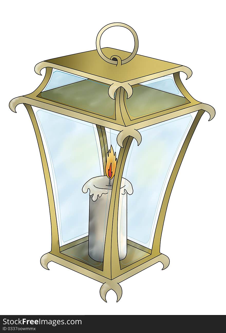 Lantern with candle