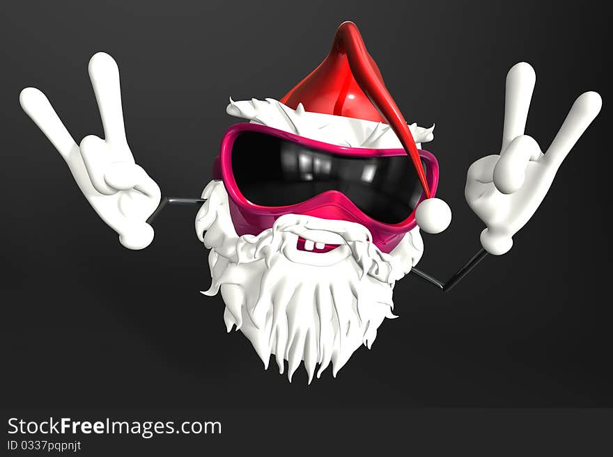 Happy creative Santa in 3d. Happy creative Santa in 3d