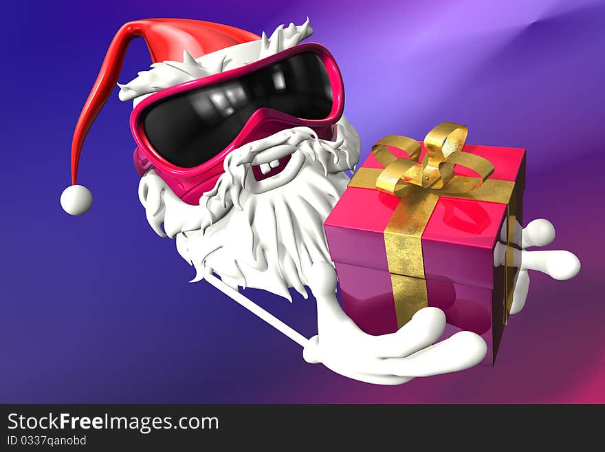 Happy creative Santa in 3d. Happy creative Santa in 3d