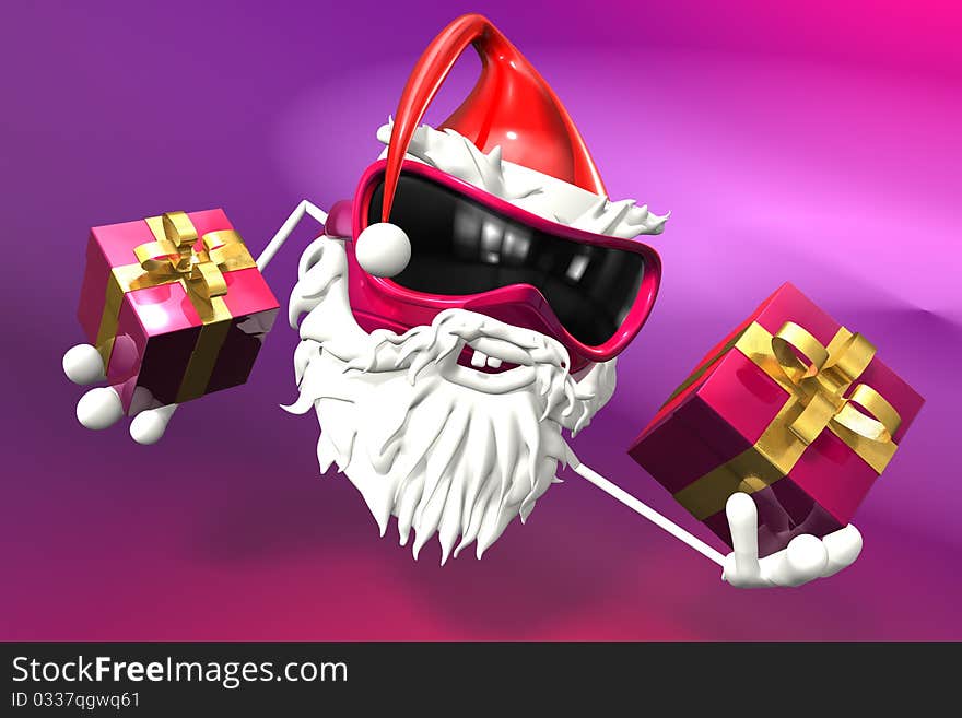 Happy creative Santa in 3d. Happy creative Santa in 3d