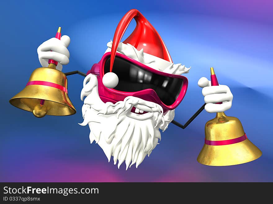 Happy creative Santa in 3d. Happy creative Santa in 3d