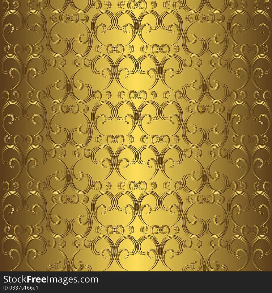 Golden seamless pattern