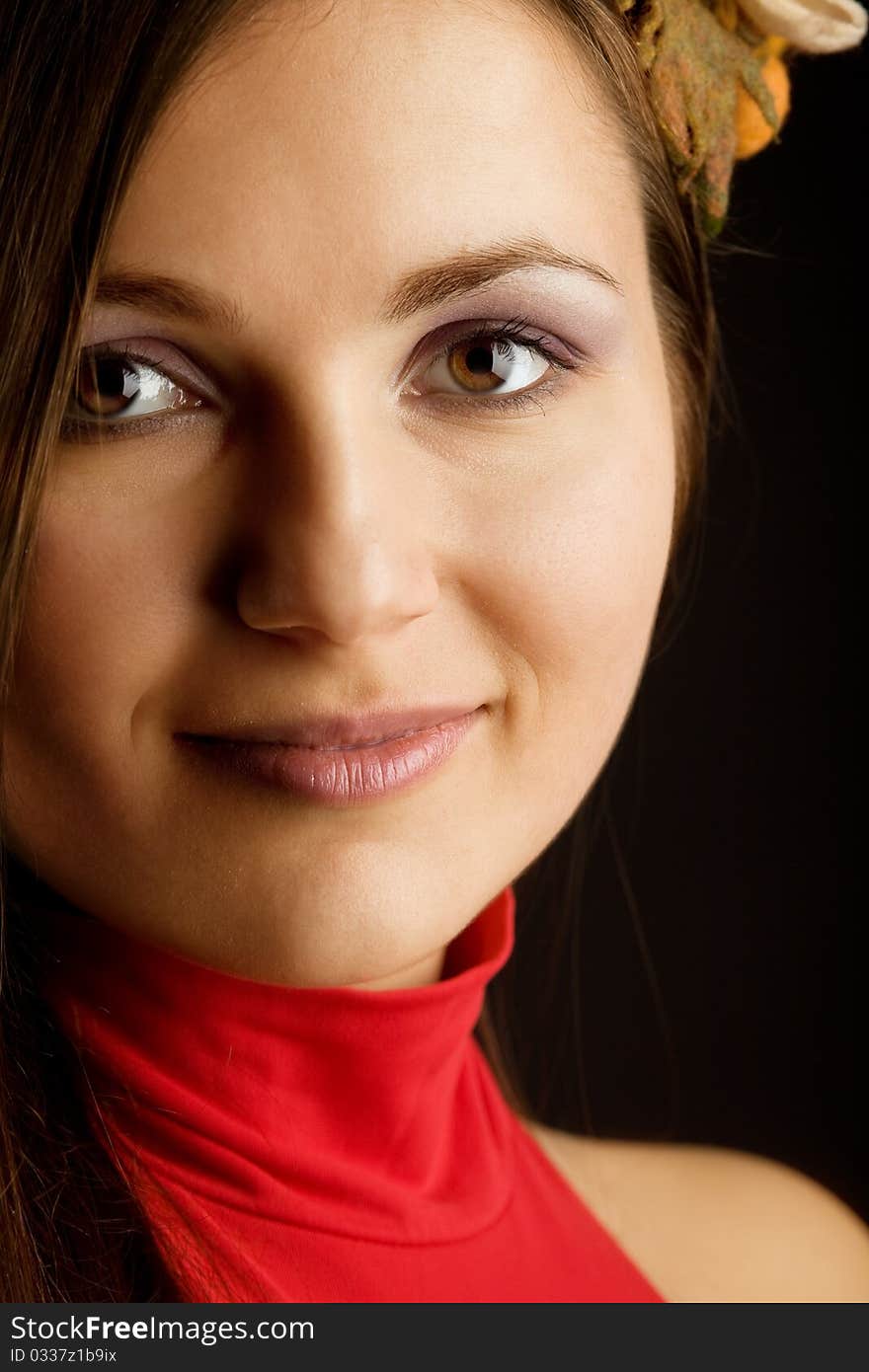 Close up portrait of beauty woman