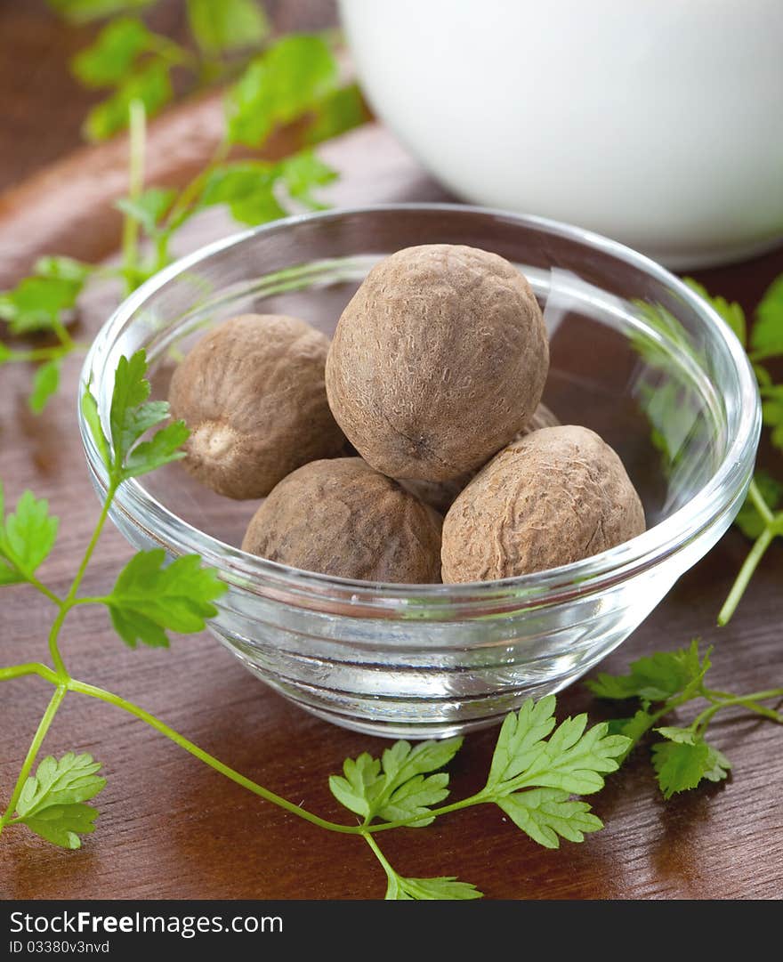 Nutmegs in a bowl