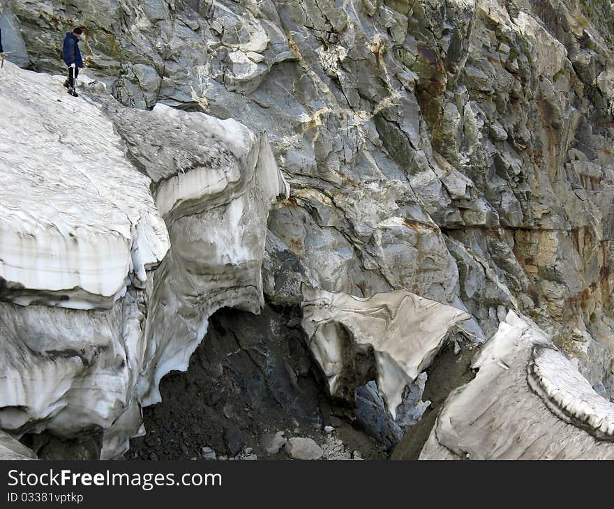 Thawing of glaciers in mountains of Asia. Thawing of glaciers in mountains of Asia