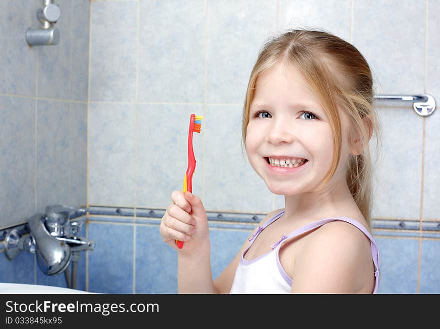 Little Girl With Toothbrush