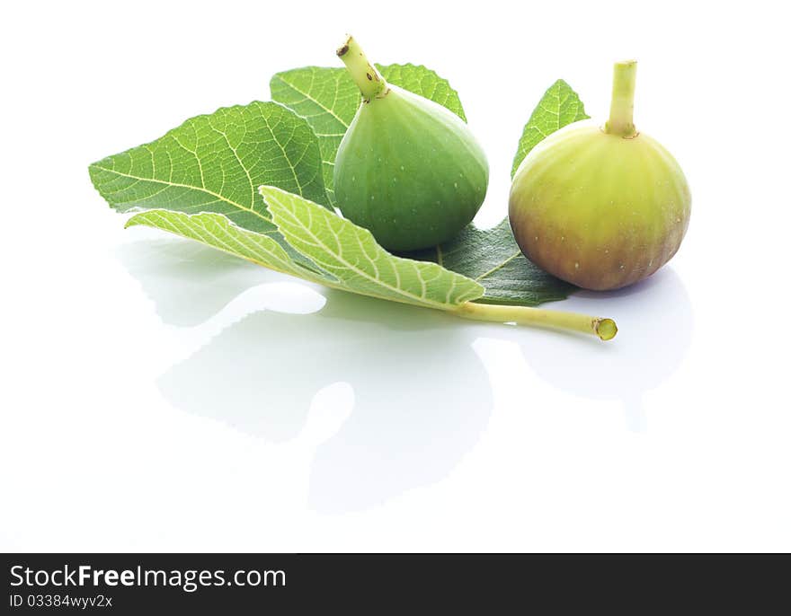 Ripe figs isolated on white background