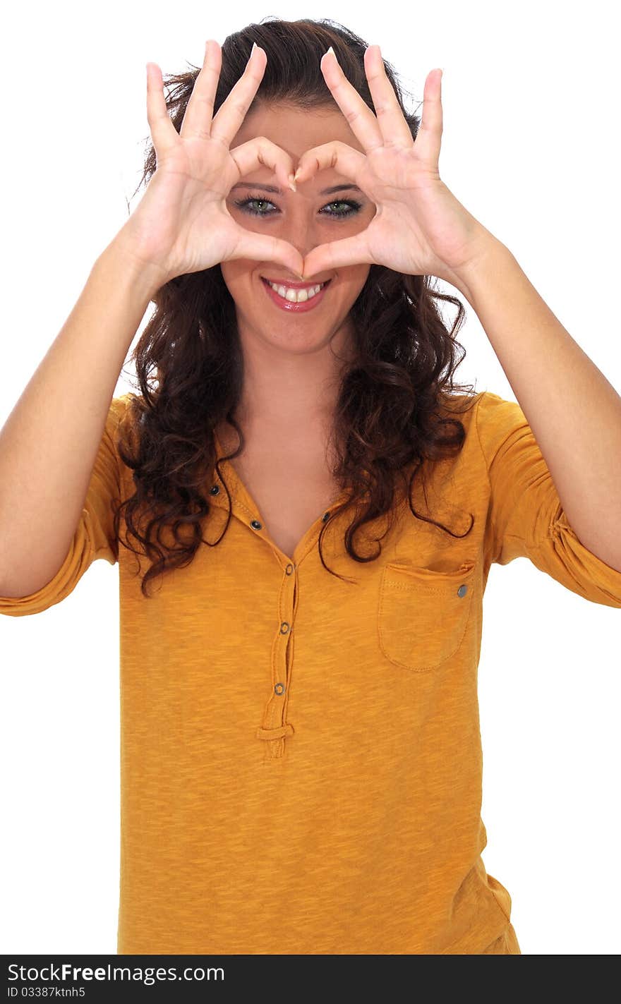 Girl With Light Skin On White Background