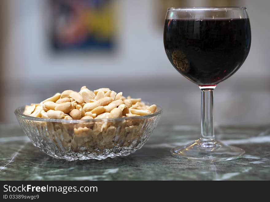 Wine and peanuts