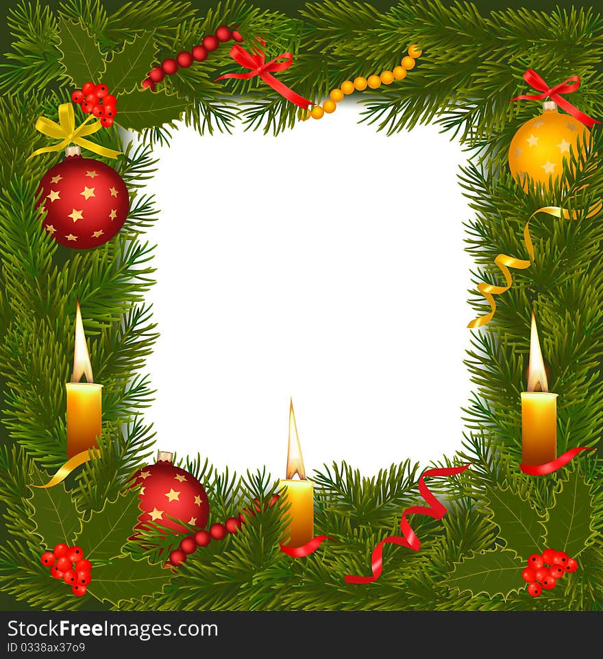 Christmas background with christmas tree and candle. Vector illustration. Christmas background with christmas tree and candle. Vector illustration.