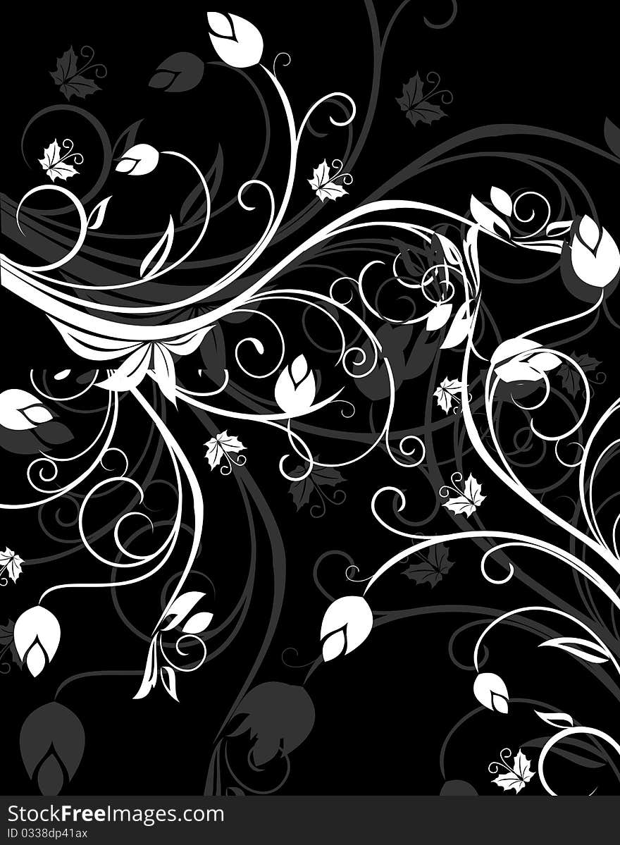 Floral background for design card - vector