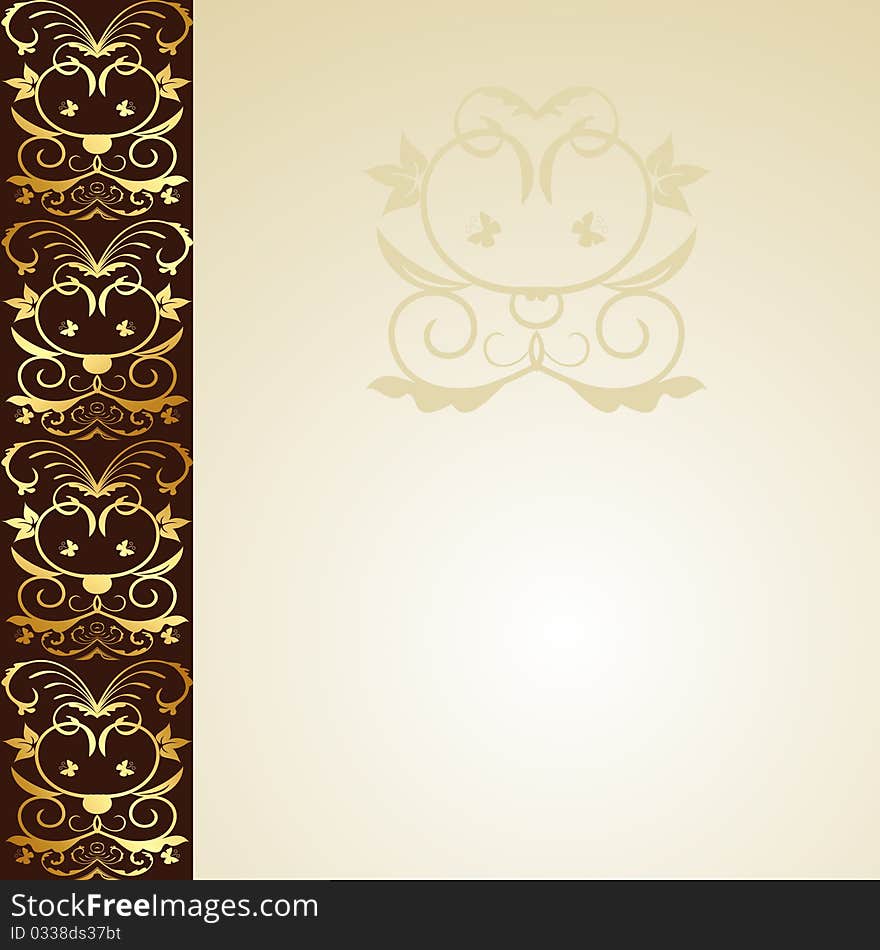 Illustration of Greeting ornament card - vector