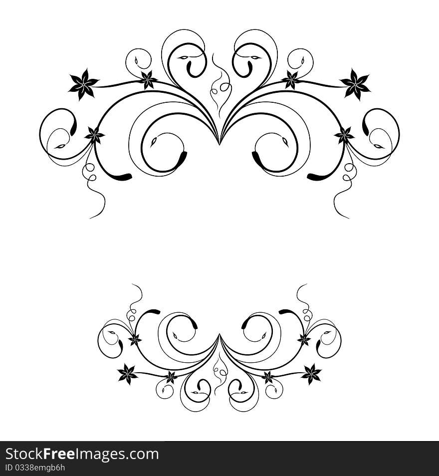 Illustration the floral frame for design card or invitation - vector