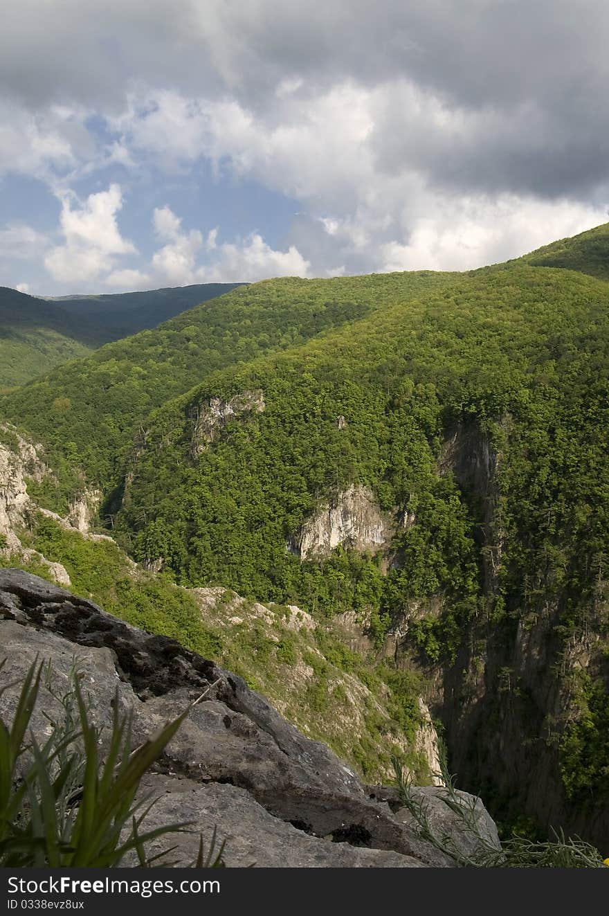 The Great canyon of Crimea top view