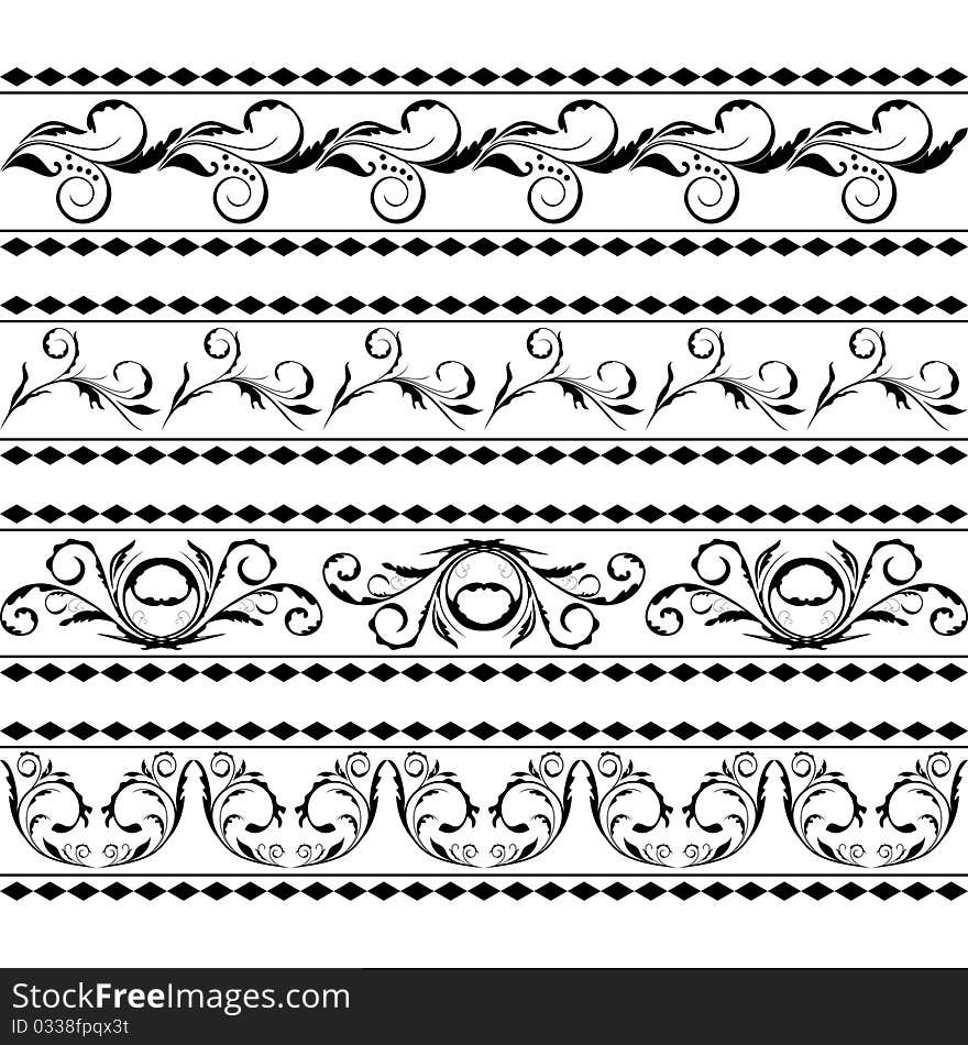 Set of floral design elements - vector