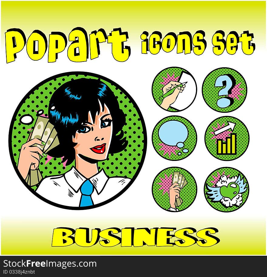 Business Money Top Signs. Vector