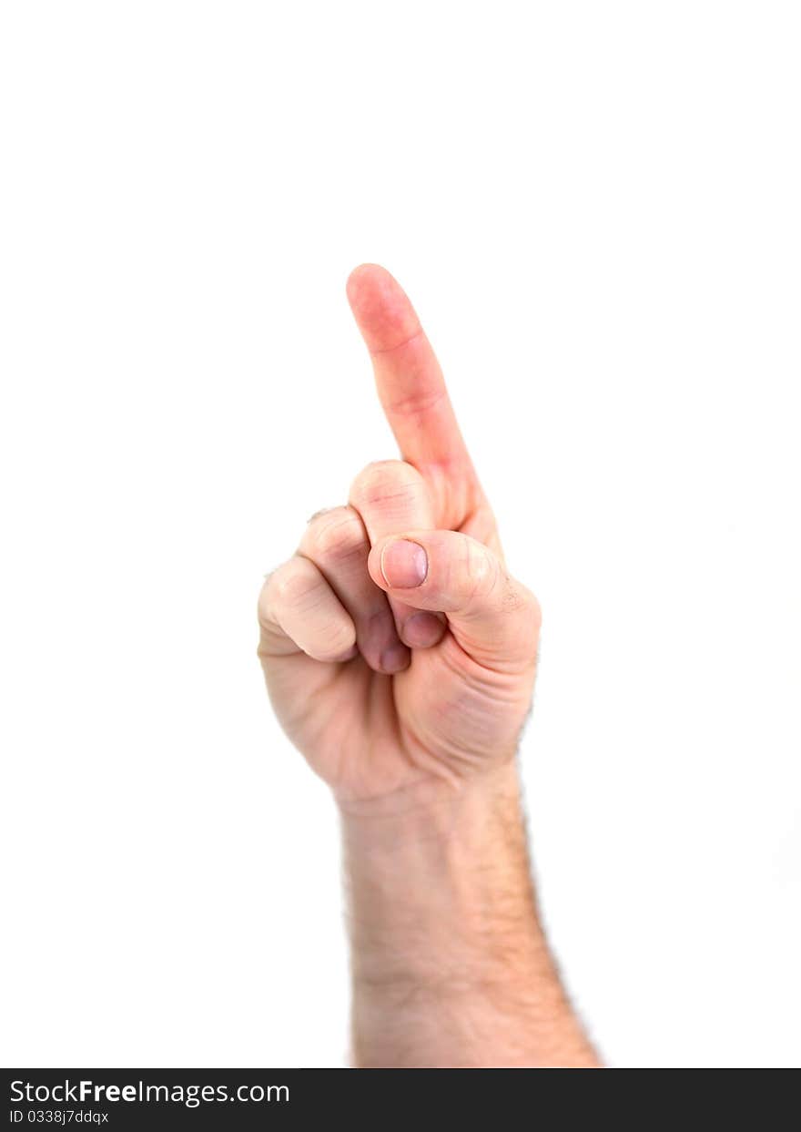 A hand isolated against a white background