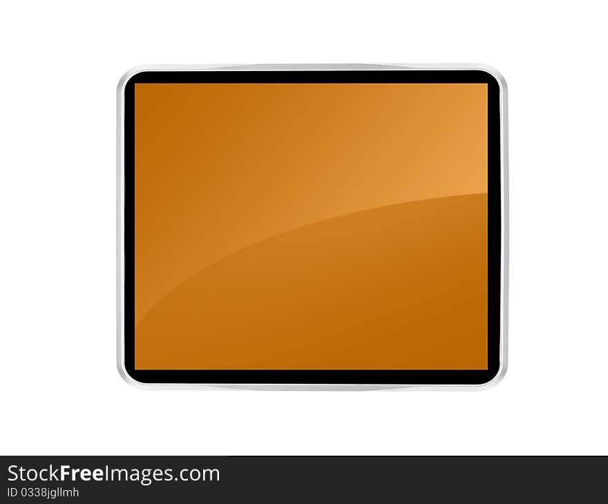 A computer tablet isolated against a white background