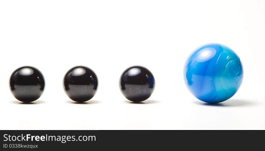 Set of marble spheres with diffrent colors
