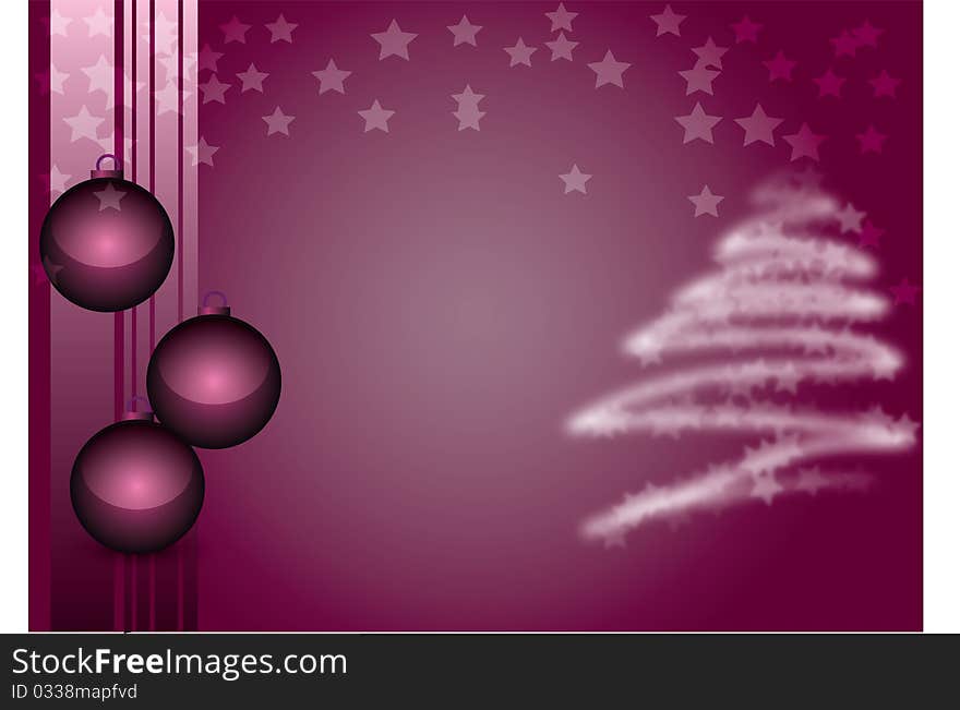 Vectorel Christmas balls, pine tree, stars, and background work. Vectorel Christmas balls, pine tree, stars, and background work