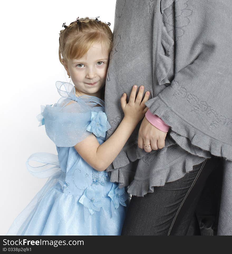 The Girl Embraces A Stomach Of The Pregnant Woman