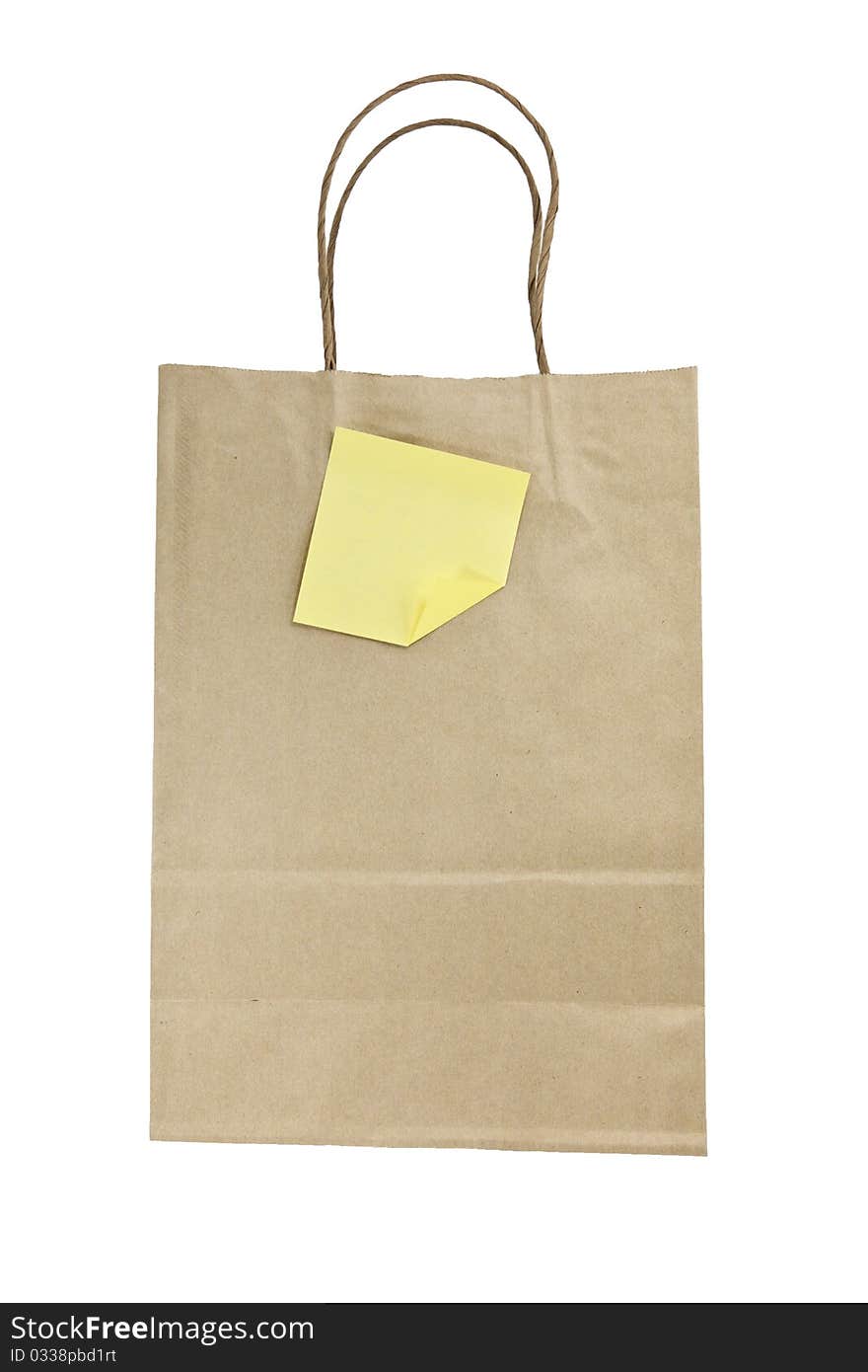 Brown paper bag with handle