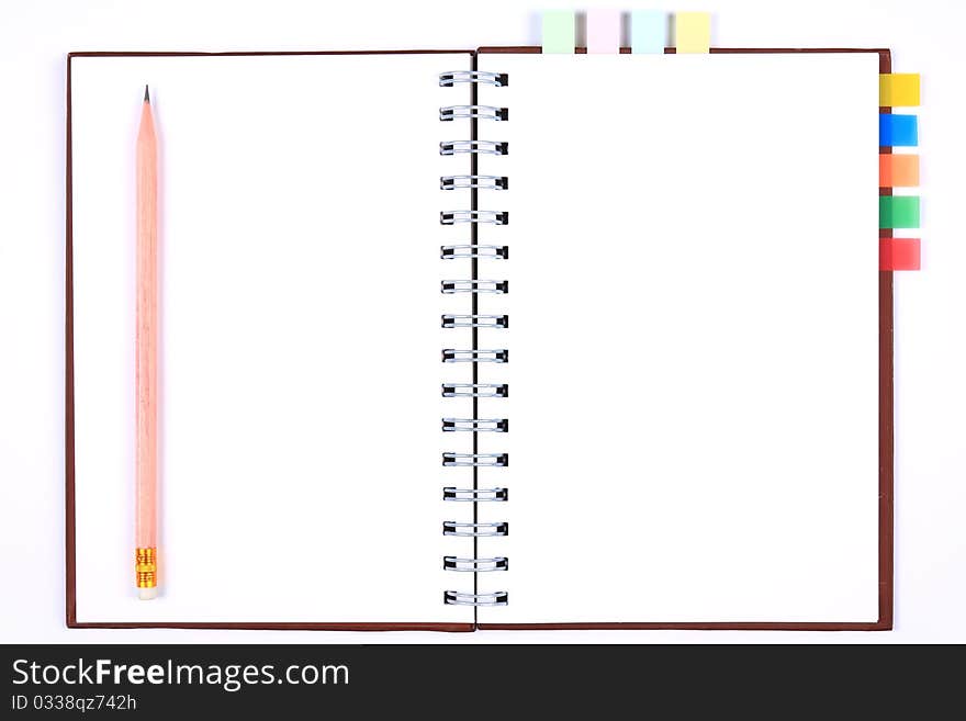 Blank Notebook With Bookmark