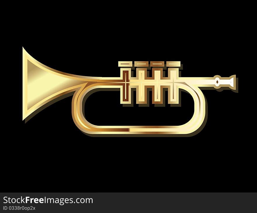 Gold shinny trumpet brass band