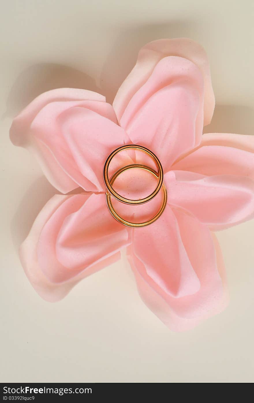 Wedding ring in the middle of flowers