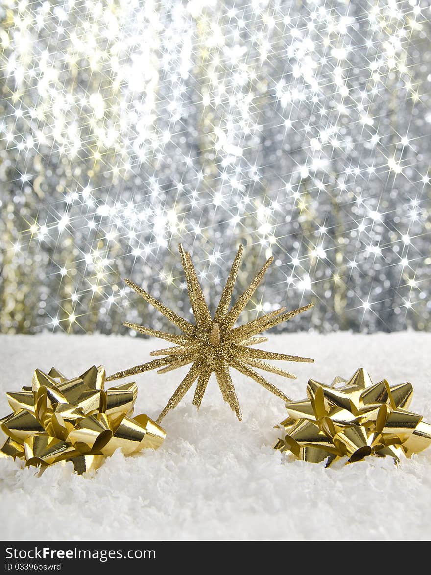 Christmas decoration against a glittering background