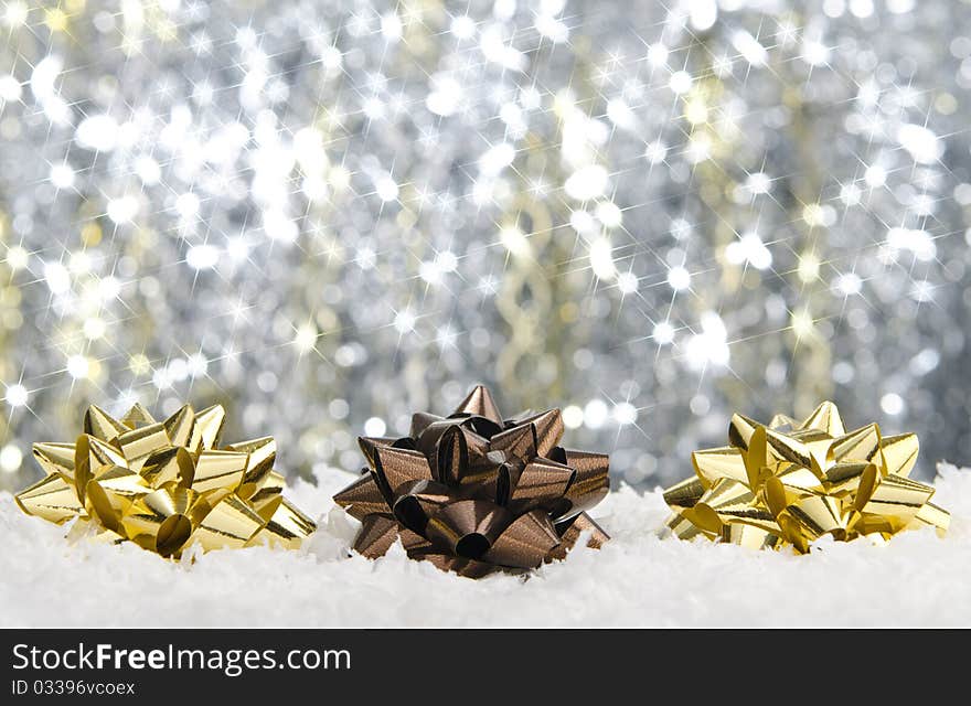 Christmas decoration against a glittering background