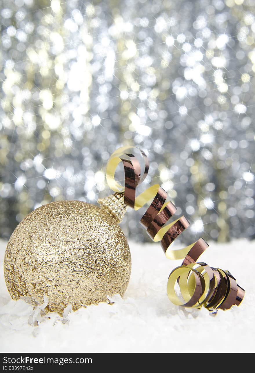 Christmas decoration against a glittering background