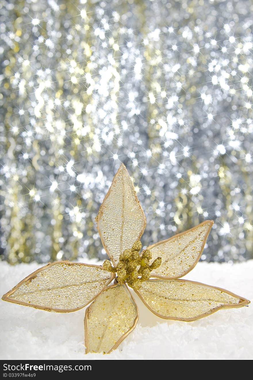 Christmas decoration against a glittering background