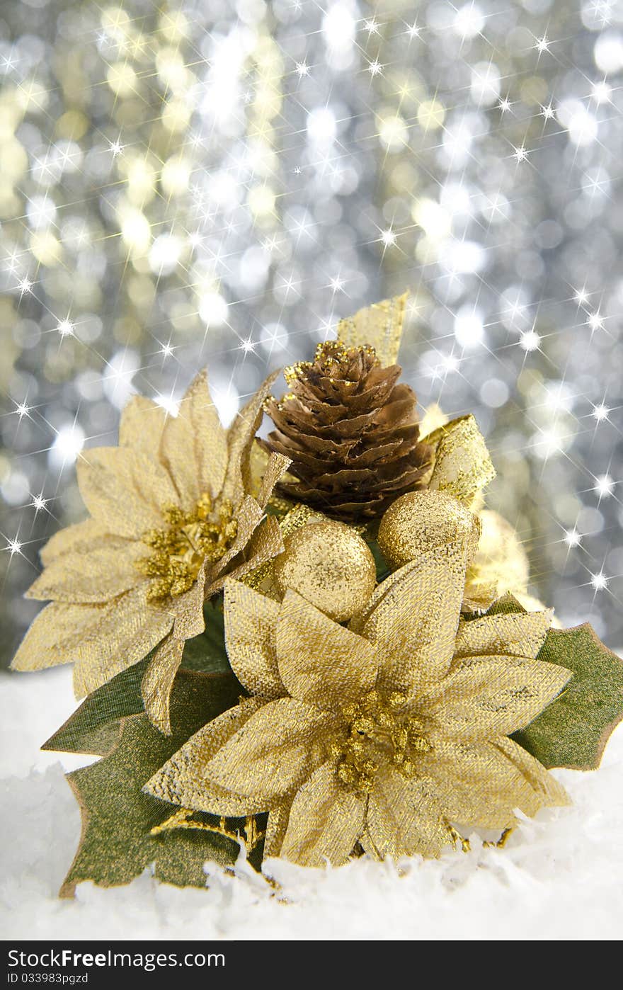 Christmas decoration against a glittering background