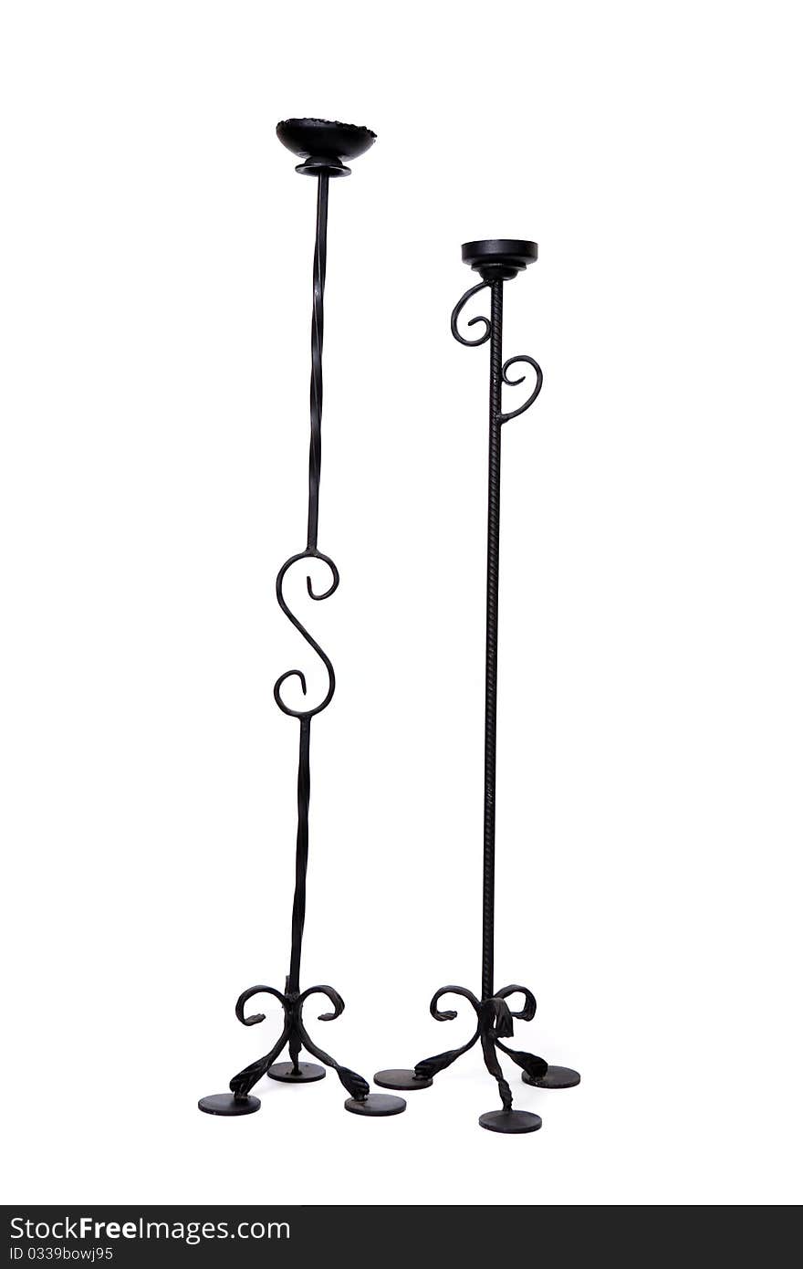 Wrought iron candle holders with no candles. Wrought iron candle holders with no candles