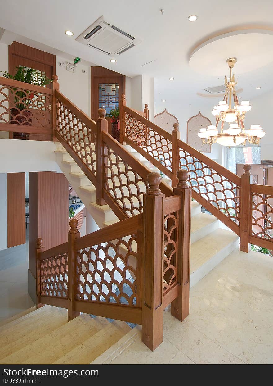 Stairs in a chinese-style home