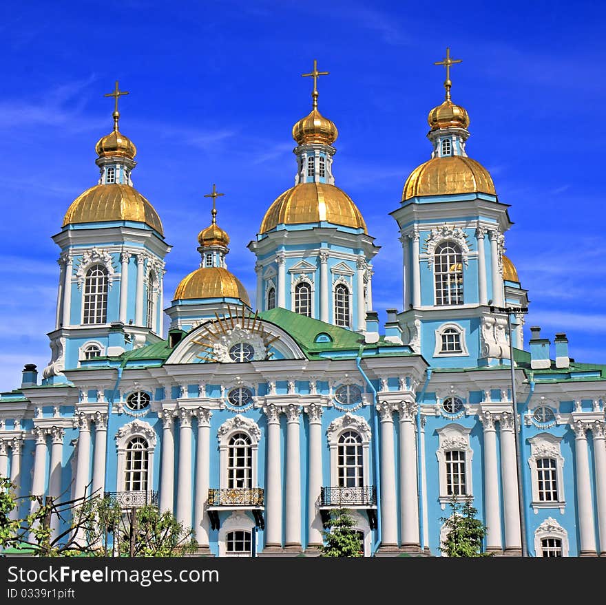 Church golden domesl. Saint-Petersburg, Russia. Church golden domesl. Saint-Petersburg, Russia