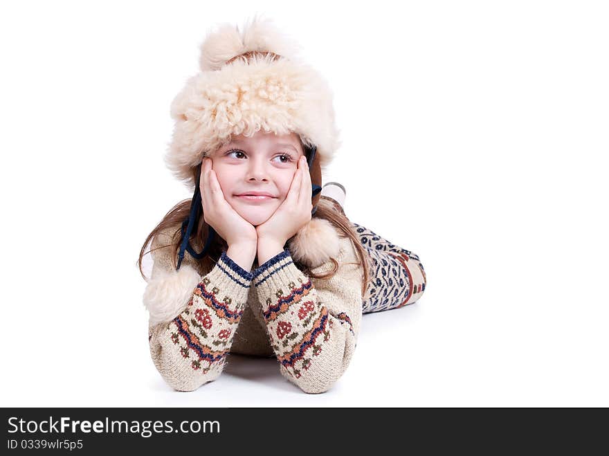 A Girl in winter clothes. A Girl in winter clothes