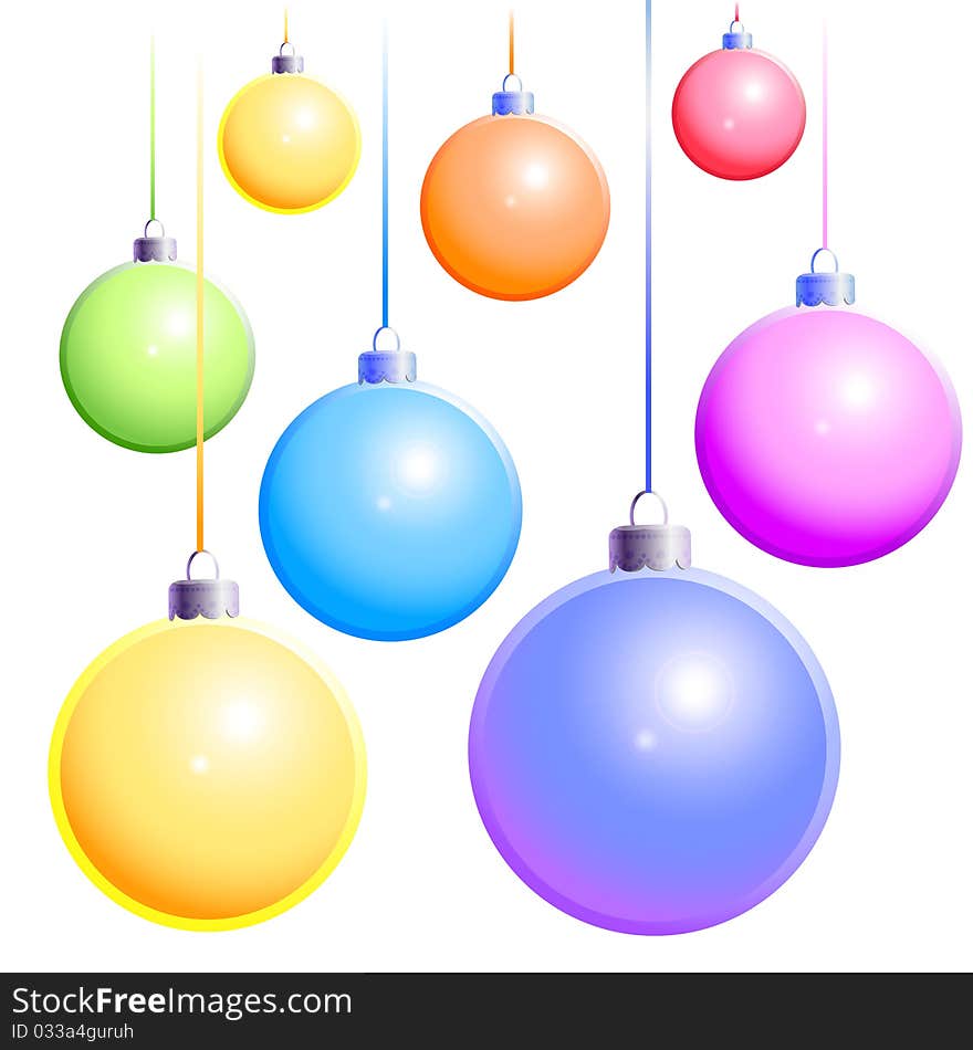 New Year's vector drawing of toys the isolated background